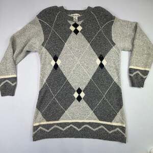 Chamonix Vintage Argyle Silk Angora Blend Sweater Size M
